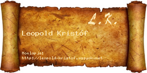 Leopold Kristóf névjegykártya